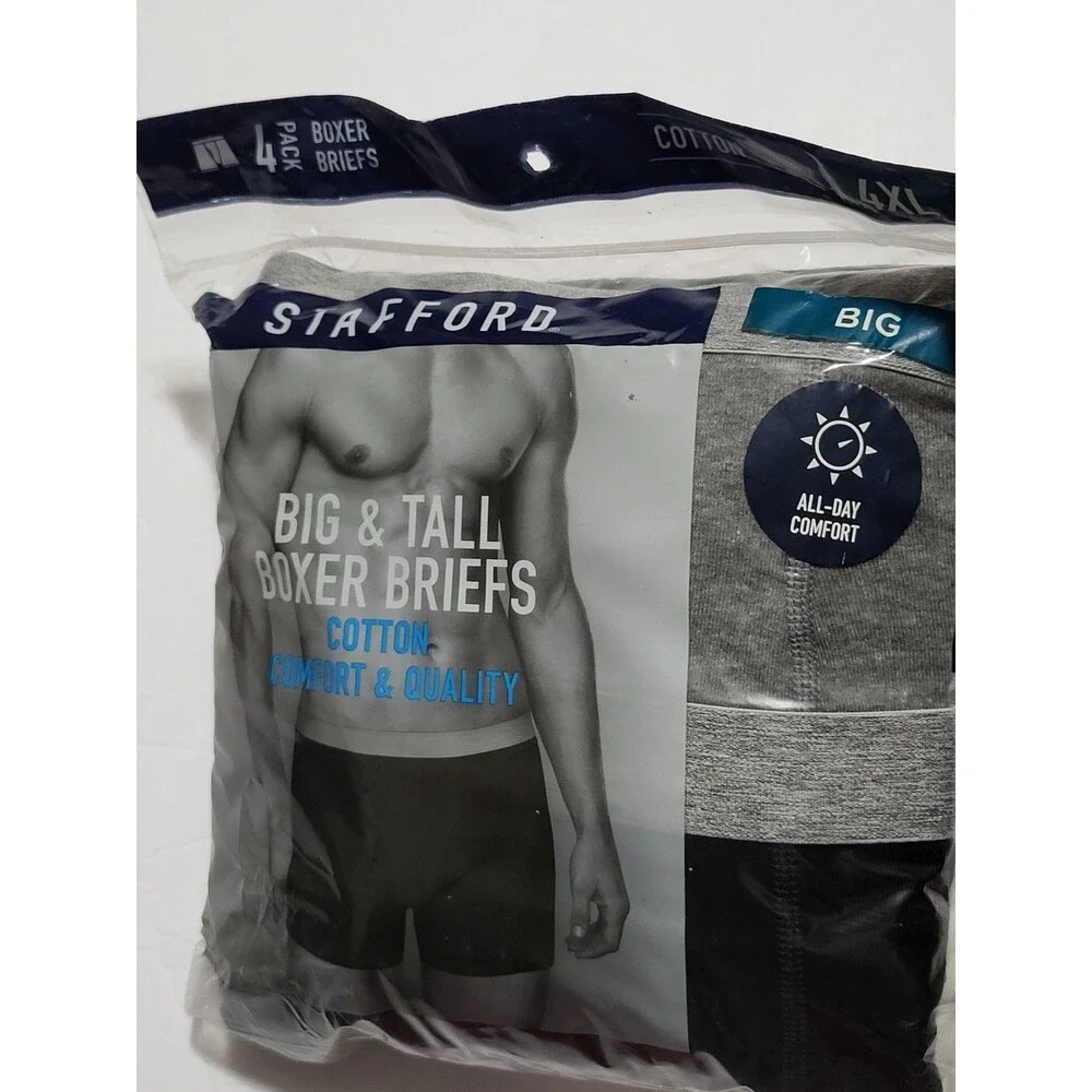 Stafford 4-Pack Men's Big & Tall Cotton Boxer Briefs